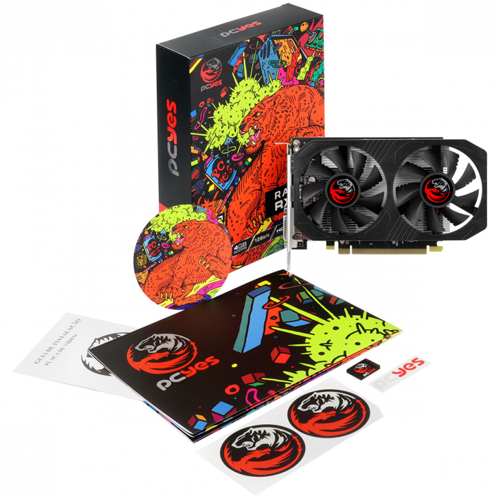 PLACA DE VIDEO AMD RADEON RX 550 4GB GDDR5 128 BITS DUAL-FAN GRAFFITI SERIES - PJRX5504GGR5DF - Imagem 2