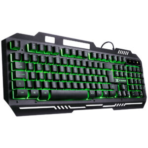 TECLADO GAMER SHIELD ABNT2 MULTIMIDIA LED VERDE 1.8 METROS USB TOPO EM METAL SENSACAO MECANICA - GT604