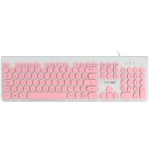 TECLADO MULTIMIDIA USB DYNAMIC CIRCLE ABNT2 TECLAS REDONDAS CABO USB 1.8M ROSA - DC120R
