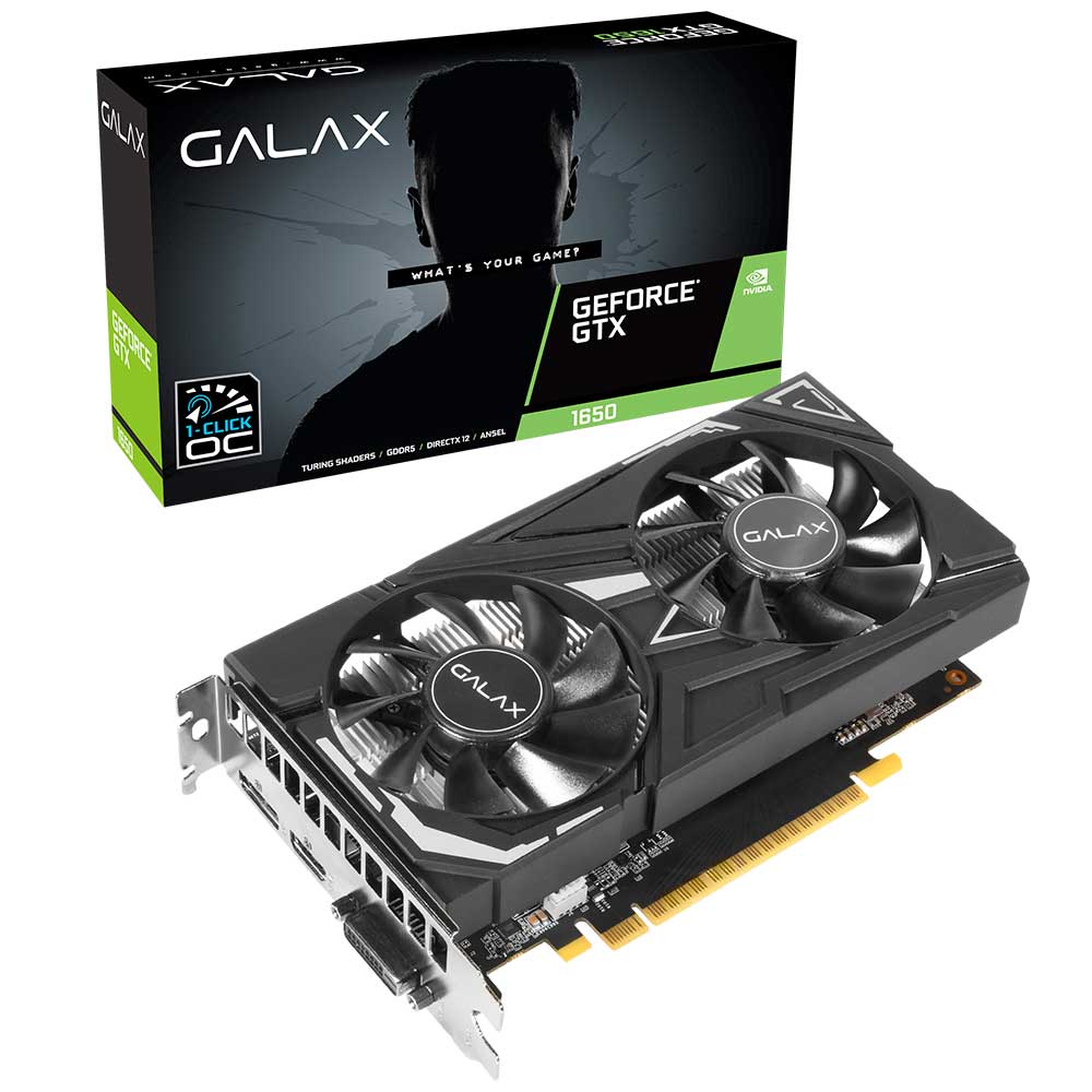 PLACA DE VIDEO NVIDIA GTX1650 4GB EX 1CLICK OC G6 128B GALAX 65SQL8DS66E6