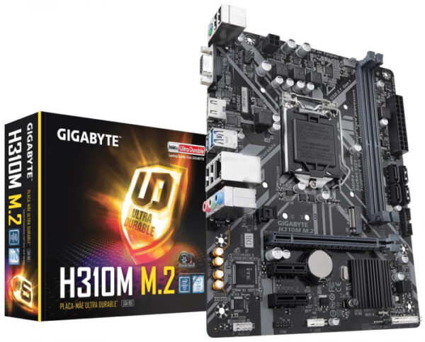 PLACA MÃE GIGABYTE LGA 1151 H310M-M.2 2XDDR4 32GB, 2XUSB 3.1, 4XUSB 2.0, 4XSATA, 1XVGA, 1XHDMI, REDE GIGA, 1XM.2