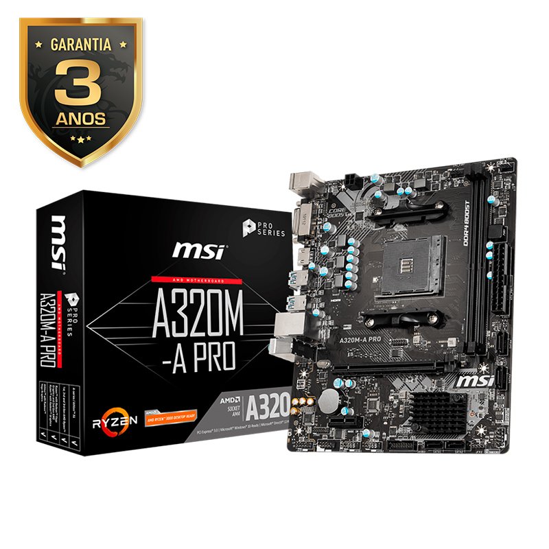 Placa MAE MSI A320m-a PRO - AMD Ryzen Am4 Ddr4 - Matx