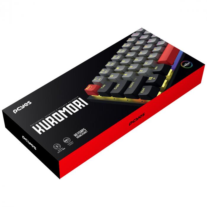 TECLADO GAMER MECANICO PCYES KUROMORI 60% - SWITCH RED - LED RAINBOW - PTKM60RD - Imagem 2