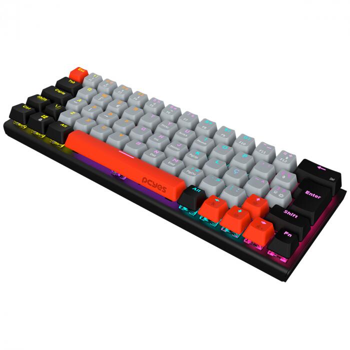 TECLADO GAMER MECANICO PCYES KUROMORI 60% - SWITCH RED - LED RAINBOW - PTKM60RD - Imagem 5