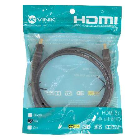 CABO HDMI 2.0 4K ULTRA HD 3D CONEXÃO ETHERNET 1 METRO - H20-1 - Imagem 4