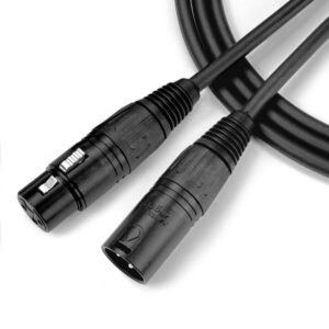 CABO PARA MICROFONE XLR MACHO / XLR FEMEA NINJA LW 03FT 0,91 METROS PRETO