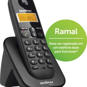 RAMAL P/ TELEFONE SEM FIO DIGITAL C/ IDENTIFICADOR DE CHAMADAS TS 3111 PRETO 4123111
