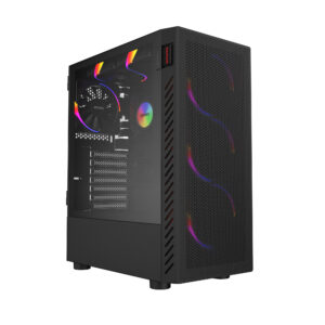 GABINETE GAMER BOLTER BLACK VULCAN - LATERAL EM VIDRO - PCYES - GBBVPBR