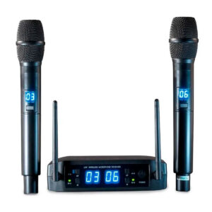 MICROFONE SEM FIO DIGITAL MULTIFREQUENCIA LS916 PRETO