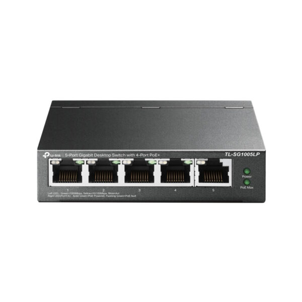 SWITCH GIGABIT PROFISSIONAL 10/100/1000 C/ 5 PORTAS (SENDO 4 POE) TL-SG1005LP SMB