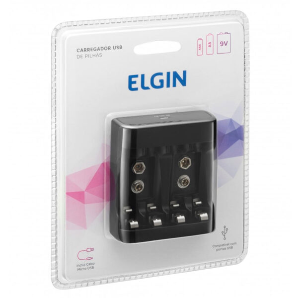 CARREGADOR DE PILHAS E BATERIA AA/AAA/9V E USB SCUSB ACOMPANHA 2 PILHAS AA 1500MAH PRETO - 46RSCUSB0000