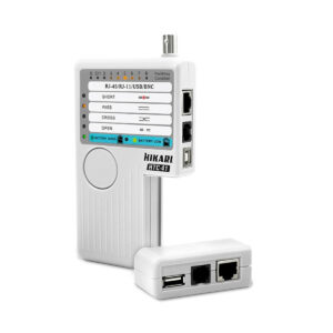TESTADOR DE CABOS MULTIFUNCIONAL HTC-41 CNECTORES RJ-45/RJ-11, CABO COAXIAL BNC E USB
