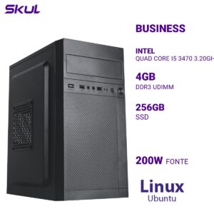 COMPUTADOR B500 QUAD CORE I5 3470 3.20GHZ MEMÓRIA 4GB DDR3 SSD 256GB FONTE 200W LINUX UBUNTU