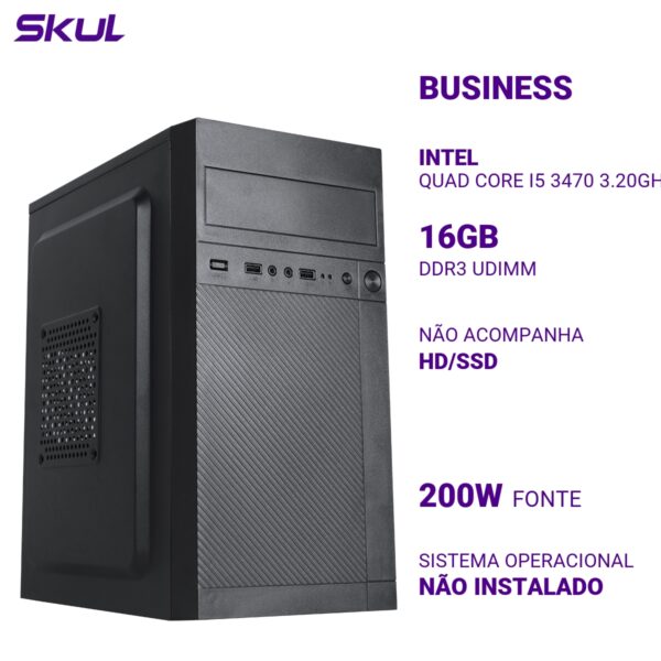 COMPUTADOR B500 QUAD CORE I5 3470 3.20GHZ MEMÓRIA 16GB DDR3 SEM HD/SSD FONTE 200W