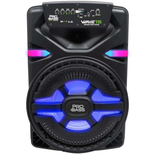 CAIXA AMPLIFICADA BLUETOOTH/SD/USB ILUMINAÇÃO DE LED 15'' 400W WAVE15
