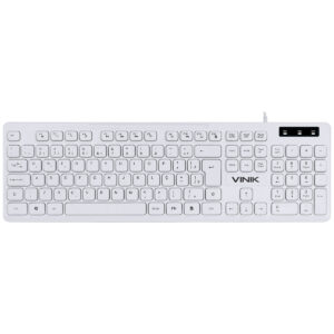 TECLADO USB MULTIMIDIA SLIM BRANCO - TECLAS CHOCOLATE - CABO 1.8M - VINIK - TCB200