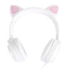 FONE DE OUVIDO HEADSET KITTY EAR - ORELHA DE GATO BRANCO COM MICROFONE CABO 1.2M PLUG P2 ESTEREO P3 - KE110B - Imagem 3