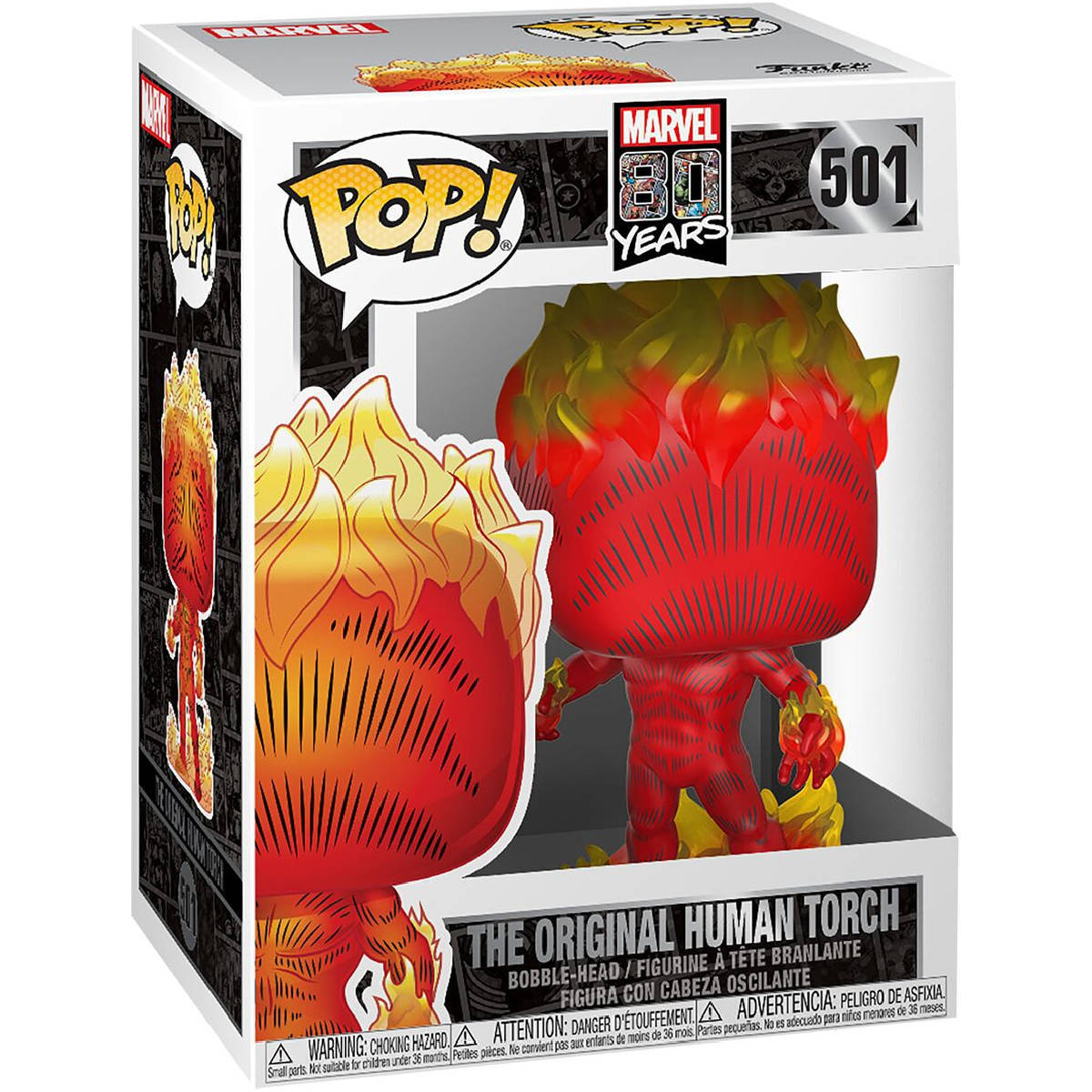 POP! MARVEL ESPECIAL 80 ANOS - THE ORIGINAL HUMAN TORCH - FIRST APPEARANCE #501 - Imagem 3