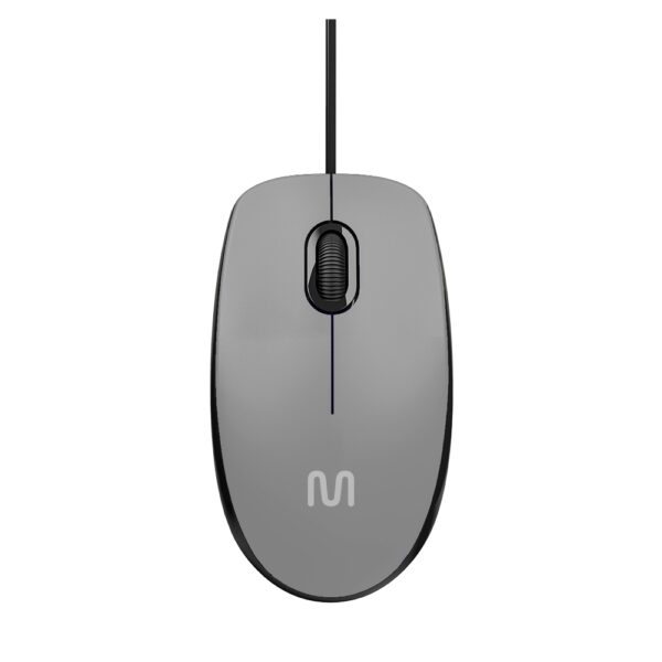 MOUSE COM FIO MF400 CLIQUE SILENCIOSO CONEXÃO USB 1200DPI CABO DE 180CM 3 BOTÕES - CINZA - MO387