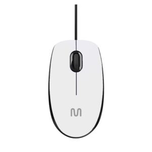 MOUSE COM FIO MF400 CLIQUE SILENCIOSO CONEXÃO USB 1200DPI CABO DE 180CM 3 BOTÕES - BRANCO - MO389