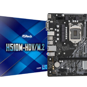 PLACA MÃE ASROCK LGA1200 H510M-HDV/M.2 2XDDR4 3200MHZ DIMM 64GB, 2XUSB 3.2, 4XUSB 2.0, 4XSATA, HDMI, DVI-D, VGA, GIGABIT