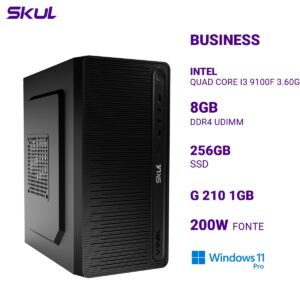 COMPUTADOR B300 QUAD CORE I3 9100F 3.60GHZ MEMÓRIA 8GB DDR4 SSD 256GB G 210 1GB  FONTE 200W  WINDOWS 11 PRO