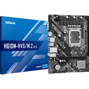 PLACA MÃE ASROCK H610M-HVS/M.2 R2.0 LGA1700 2XDDR4 3200 DIMM 64GB 4XSATA3 2XUSB3.2 4XUSB2.0 REDE GIGA 1XM.2/KEY M 1XHDMI