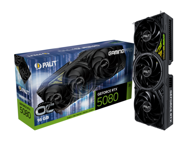 PLACA DE VIDEO PALIT GEFORCE RTX 5080 GAMINGPRO 16GB 256 BITS OC NE75080S19T2-GB2031A
