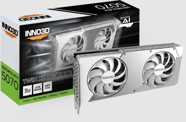 GPU INNO3D GEFORCE RTX 5070 TWIN X2 OC WHITE 12GB 192BITS GDDR7 N50702-12D7X-195064W