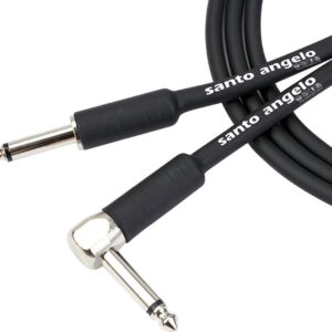 CABO DE GUITARRA ANGEL 0,30MM CONECTOR P10/P10 90º 10FT 3,05 METROS PRETO