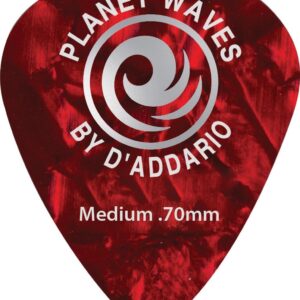 PALHETA PARA GUITARRA DE CELULOIDE 1CRP4-10 - VERMELHO PÉROLA - MÉDIA - (PCT COM 10 UNIDADES)