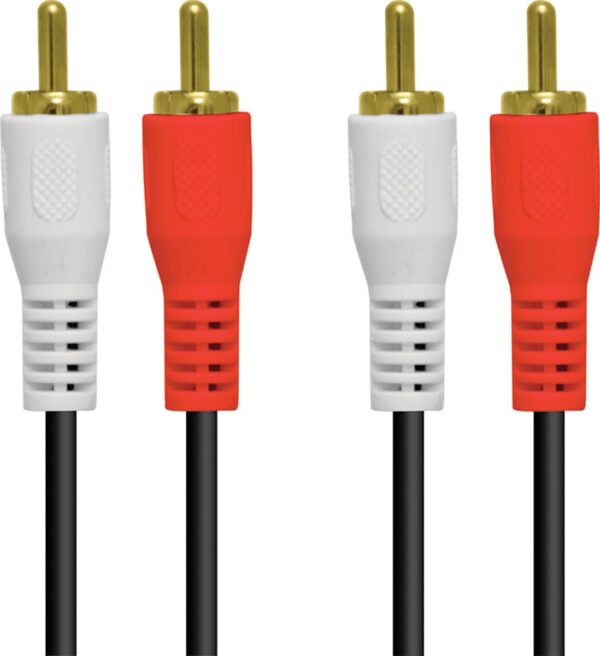 CABO 2 RCA X 2 RCA 1.5 METROS COM CONECTORES DOURADO - 2RCA-15G