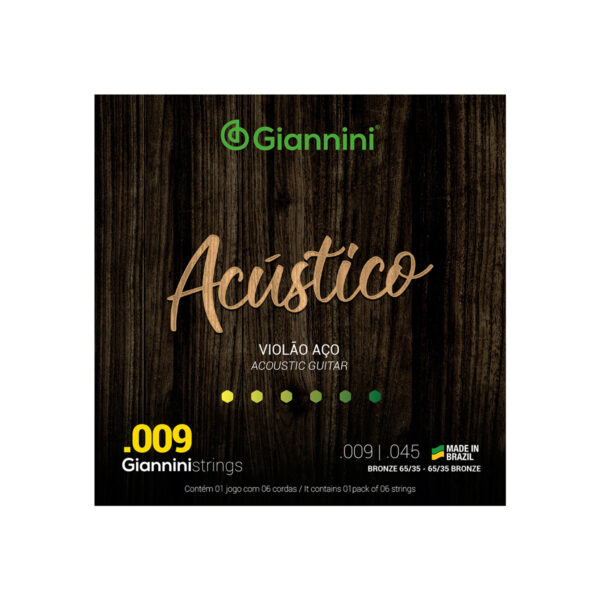 ENCORDOAMENTO PARA VIOLÃO ACÚSTICO AÇO .009 BRONZE GESWAL