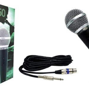 MICROFONE COM FIO PROFISSIONAL LS50 COM CABO DE 5 METROS PRETO