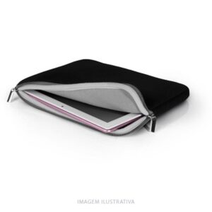 CASE NEOPRENE PARA NOTEBOOK ATÉ 15,6 POLEGADAS PRETO E CINZA BO400