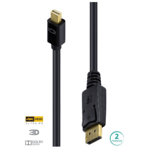 CABO DISPLAYPORT X MINI DISPLAYPORT ULTRA HD 60HZ 2 METROS DPMDP13-2