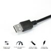 CABO PARA IMPRESSORA USB A 2.0 MACHO PARA USB B 2.0 MACHO 28AWG PURO COBRE 3 METROS - PUABM2-3 - Imagem 2