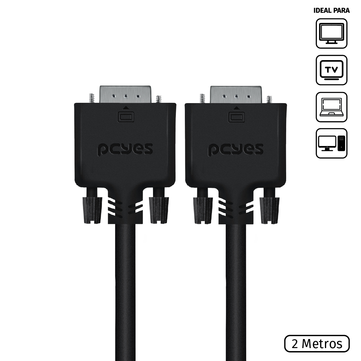 CABO DE VÍDEO VGA 15 PINOS MACHO PARA VGA 15 PINOS MACHO 28AWG PURO COBRE 2 METROS - PVM15-2 - Imagem 2