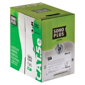 CABO LAN U/UTP CAT.5E 24 AWG 4 PARES CMX CAIXA C/ 305 METROS CINZA 100% COBRE 23200102