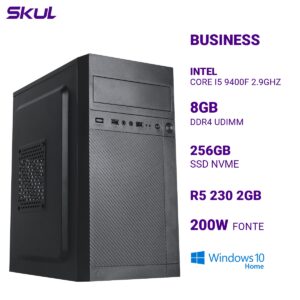 COMPUTADOR B500 CORE I5 9400F 2.9GHZ MEMÓRIA 8GB DDR4 SSD 256GB NVME R5 230 2GB FONTE 200W WINDOWS 10 HOME