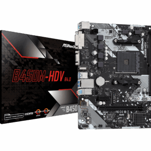 Placa Mãe Asrock Am4 B450M-Hdv R4.0 M-Atx 2Xddr4 Dimm 64Gb 2Xusb2.0 4Xusb3.1 Hdmi/Dvi-D/D-Sub 1Xm.2 Rede Giga