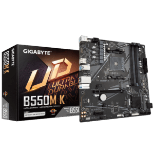 PLACA MÃE GIGABYTE AM4 B550M K 4XDDR4(MÁX128GB) 4 SATA 2 M.2 2XUSB 3.2 4XUSB 2.0 1XHDMI