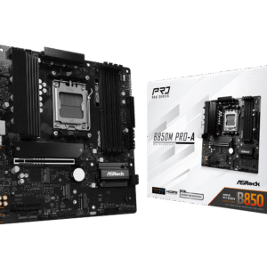 PLACA MÃE ASROCK AM5 B850M PRO-A 4XDDR5 8000MHZ 4XUSB 2.0 2XUSB 3.2 HDMI/DP 1XUSB3.2 TIPO-C 2.5GIGABIT