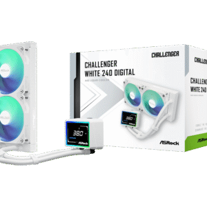 WATER COOLER ASROCK CHALLENGER WHITE 240 DIGITAL BRANCO 240MM ARGB COM DISPLAY