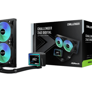 WATER COOLER ASROCK CHALLENGER 240 DIGITAL PRETO 240MM ARGB COM DISPLAY
