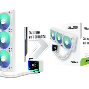 WATER COOLER ASROCK CHALLENGER WHITE 360 DIGITAL BRANCO 360MM ARGB COM DISPLAY