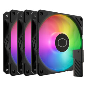 KIT 3 FAN PARA GABINETE COOLER MASTER SICKLEFLOW EDGE ARGB 120MM PRETO | MFX-B2DN-253P2-R2