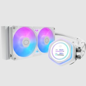 WATER COOLER MASTERLIQUID ATMOS II LCD 240 ARGB BRANCO  |  MLX-D24M-A25SZ-LW
