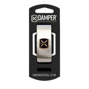 DAMPER EM COURO E TAG EM METAL PRATA METAL DMMD01