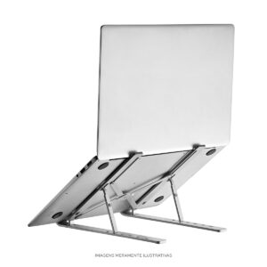 SUPORTE PARA NOTEBOOK DE ATÉ 15" DOBRÁVEL E COM 6 REGULAGENS PRATA - SN110